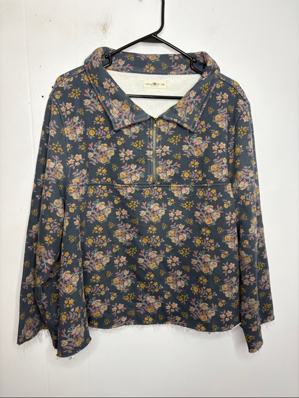 Natural Life Sweater Womens Small Oversized Easy Does It Boho Sweatshirt Floral - Picture 3 of 10